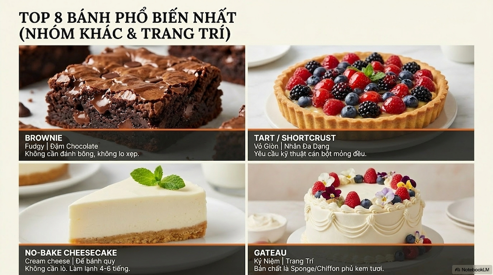 Tất Cả Các Loại Bánh Ngọt Cơ Bản — Bạn Đang Nhầm Lẫn Loại Nào?
