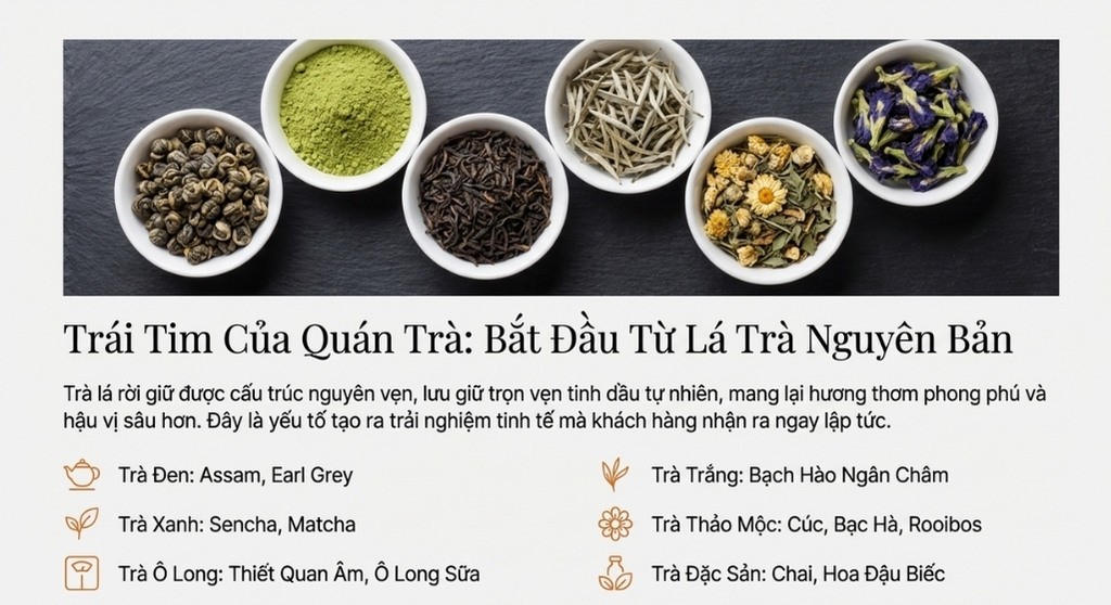 Trà lá rời – nền tảng tạo nên chất lượng cho một quán trà chuyên nghiệp