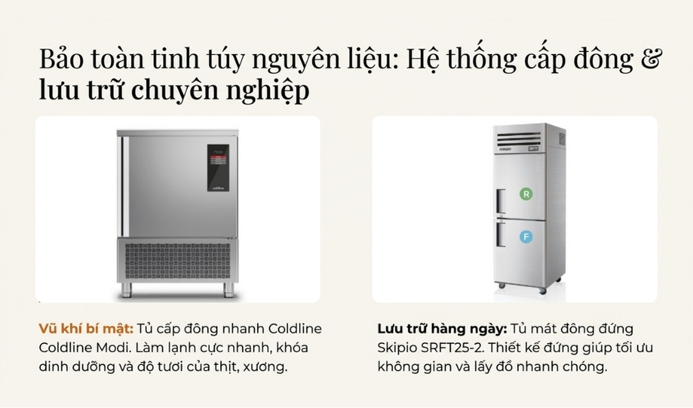Hệ thống tủ đông & tủ mát (Bảo quản cốt lõi)