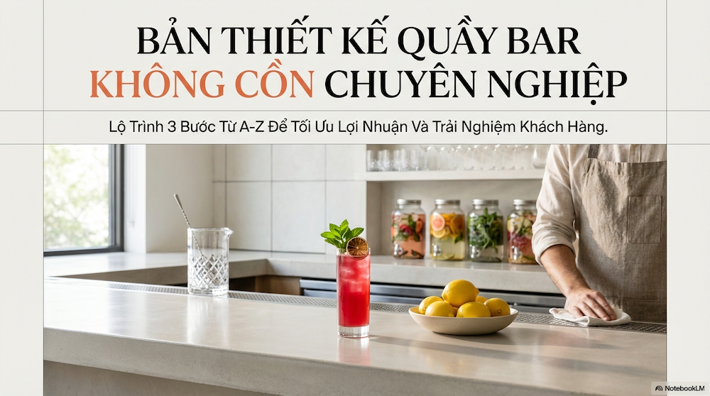 Thiết kế quầy bar không cồn (Mocktail Bar): Lộ trình 3 bước từ A-Z