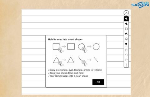 tính năng smart shapes trên kindle scribe
