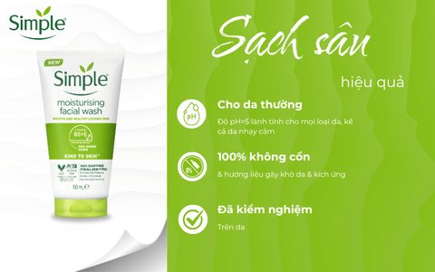 Simple Kind to Skin Moisturising Facial Wash – Dành cho da khô & da thường - nhanvan.vn