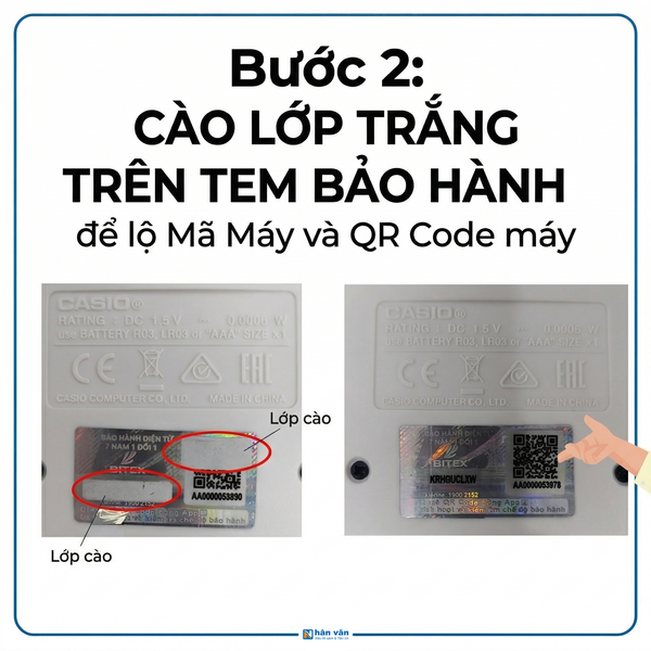 hướng dẫn kích hoạt bảo hành điện tử cho máy tính Casio - nhanvan.vn