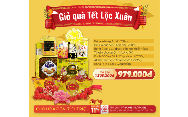 Giỏ quà tết 2026 - Tết Bính Ngọ - Lộc Xuân - nhanvan.vn