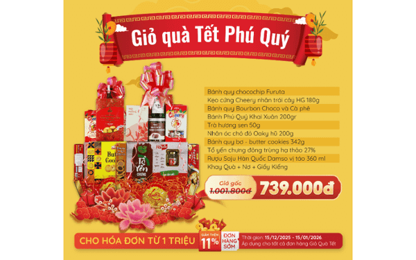 Giỏ quà tết 2026 - Tết Bính Ngọ - Phú Quý - nhanvan.vn