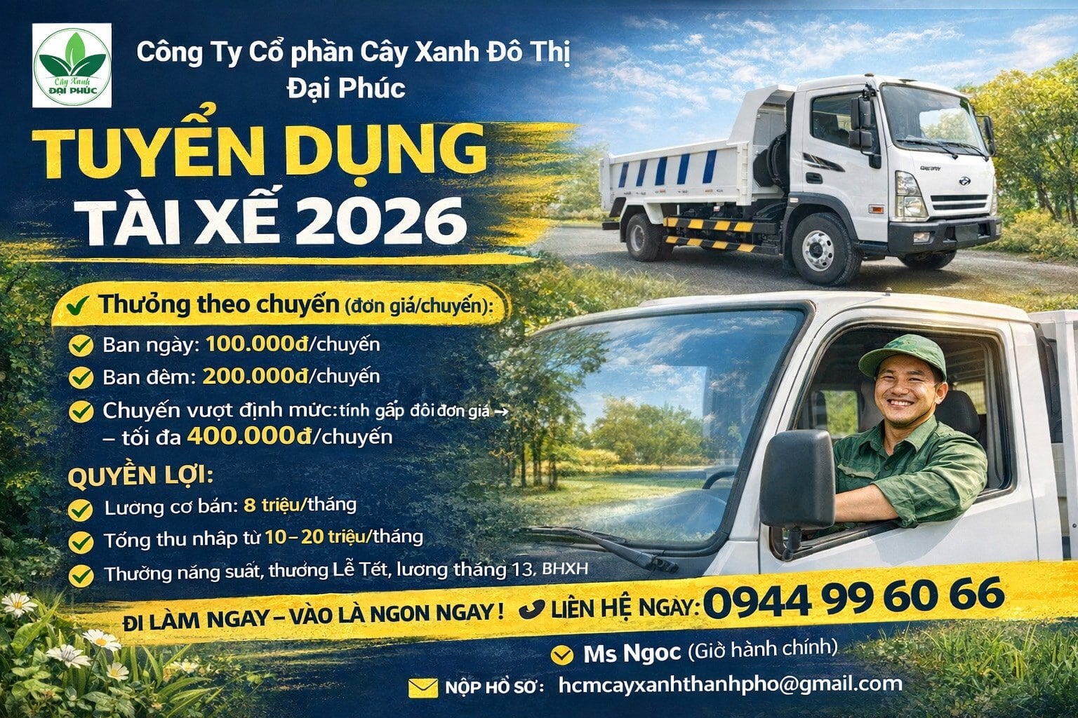 tuyển dụng tài xế hạng c