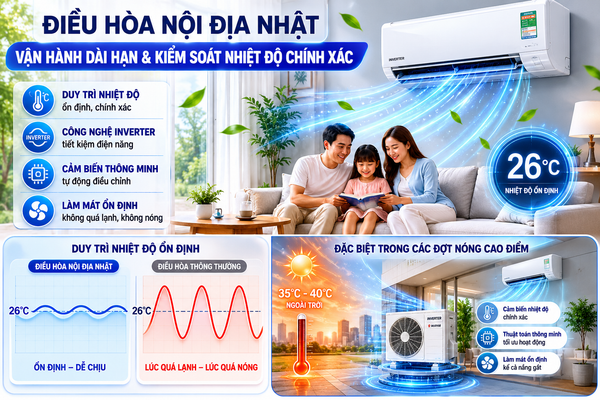 ĐIều hoà Nhật làm mát cho mùa hè