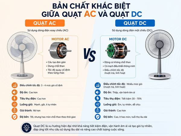 So sánh quạt AC và quạt DC
