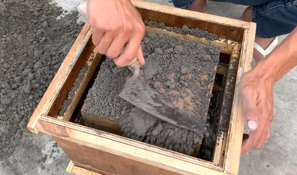 Pour the Bottom Layer of Concrete