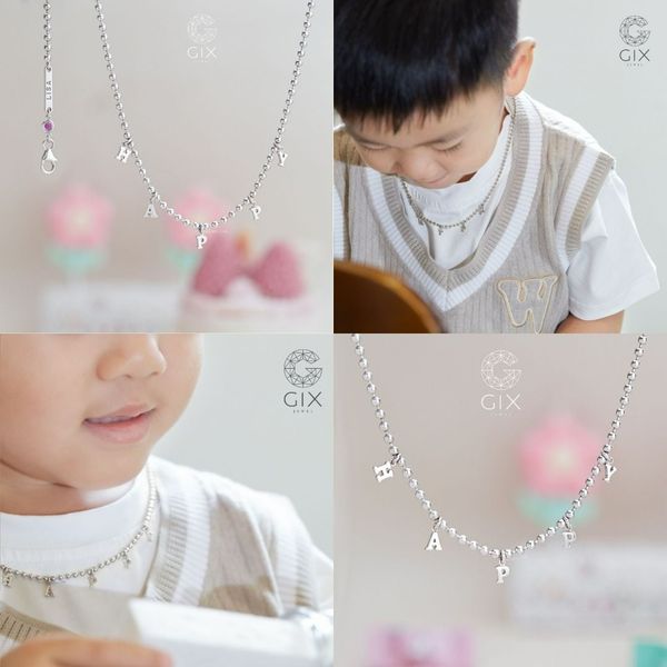 Dây chuyền bạc đính đá gắn mặt chữ TBBDC76