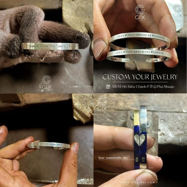 Khắc tên cá nhân hóa trên vòng cuff