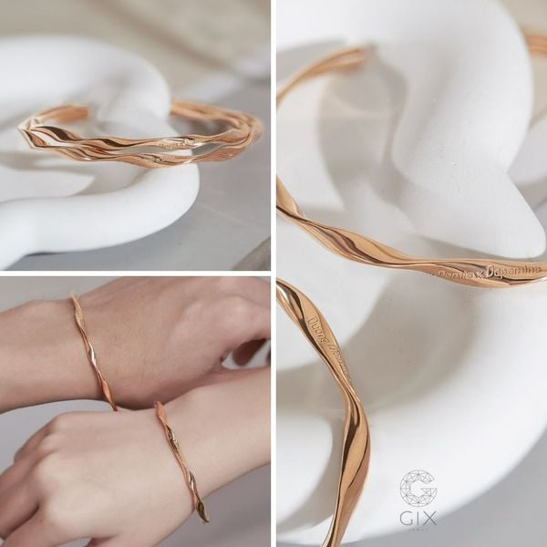 Vòng cuff xoắn vô cực khắc chữ TBBLT96
