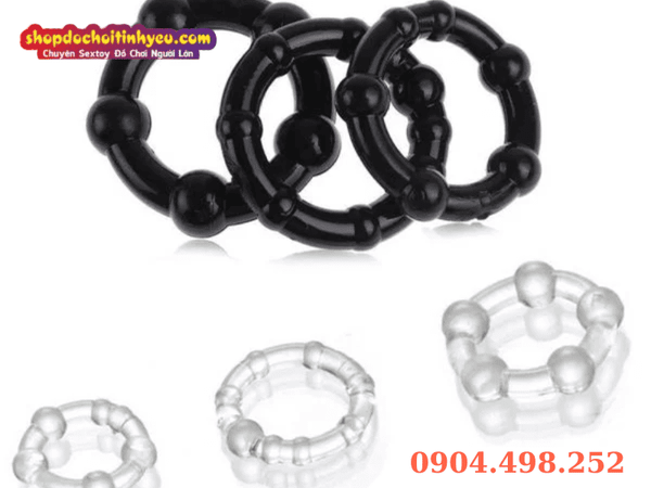 Vòng đeo dương vật gắn bi Silicon y tế tăng khoái cảm