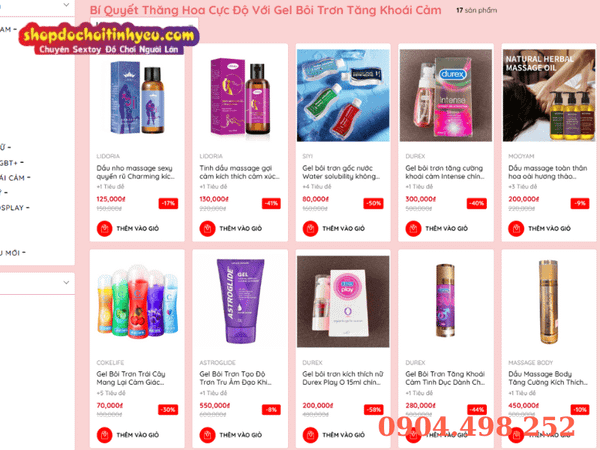 Nhóm sản phẩm trang phục và khoái cảm