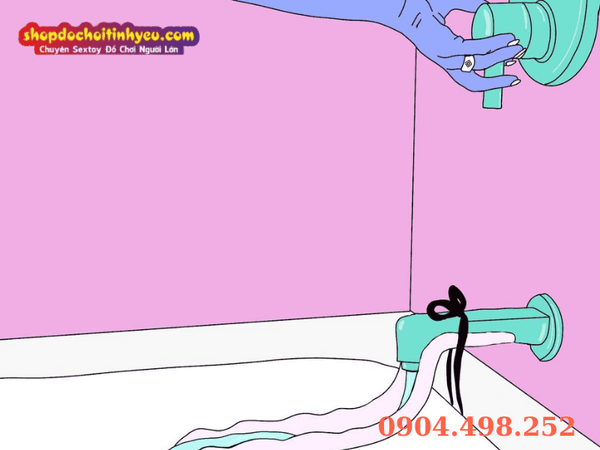 Tư thế chân cao chân thấp với vòi xịt