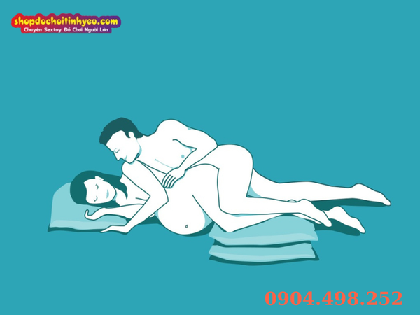 Tư thế từ phía sau và nằm nghiêng giảm áp lực bụng tối đa