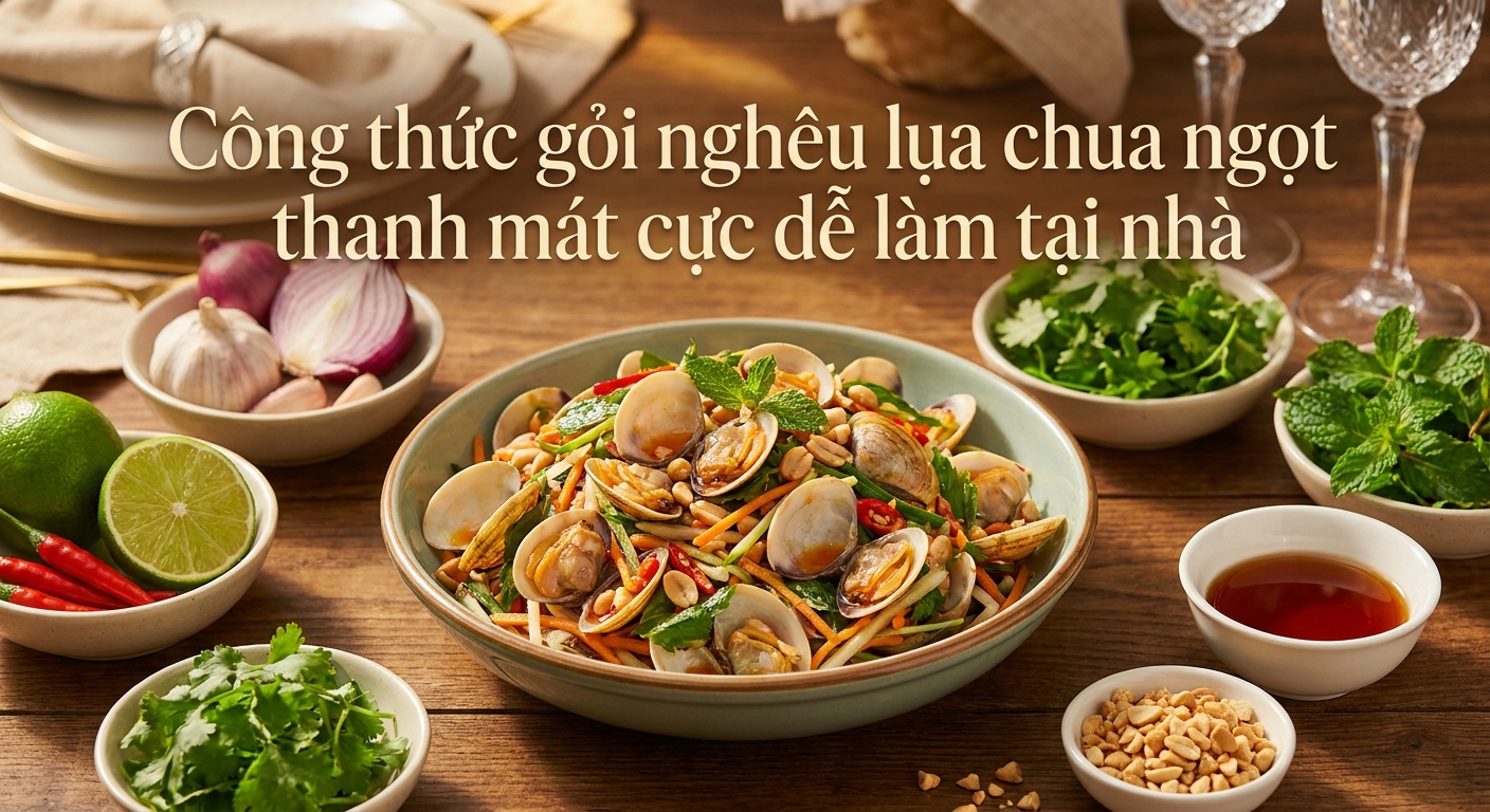 Công thức gỏi nghêu lụa chua ngọt thanh mát cực dễ làm tại nhà