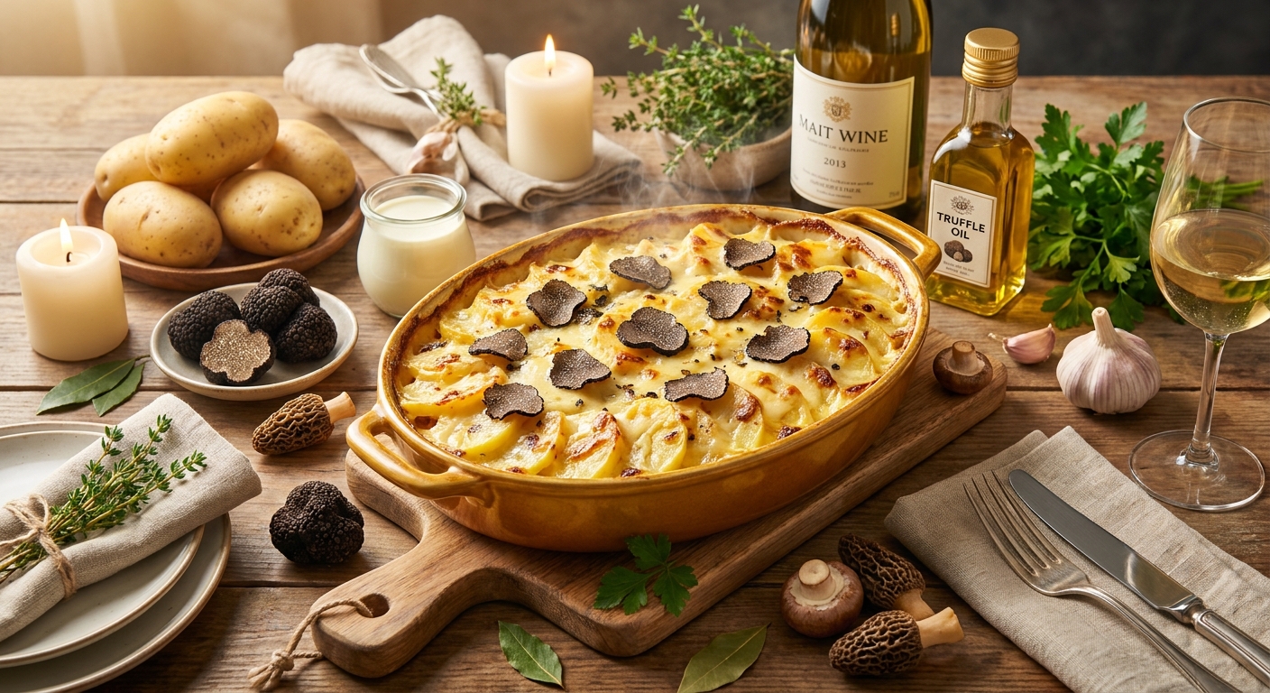 Hướng dẫn làm Khoai Tây Bỉ Gratin kem sữa nấm truffle đẳng cấp