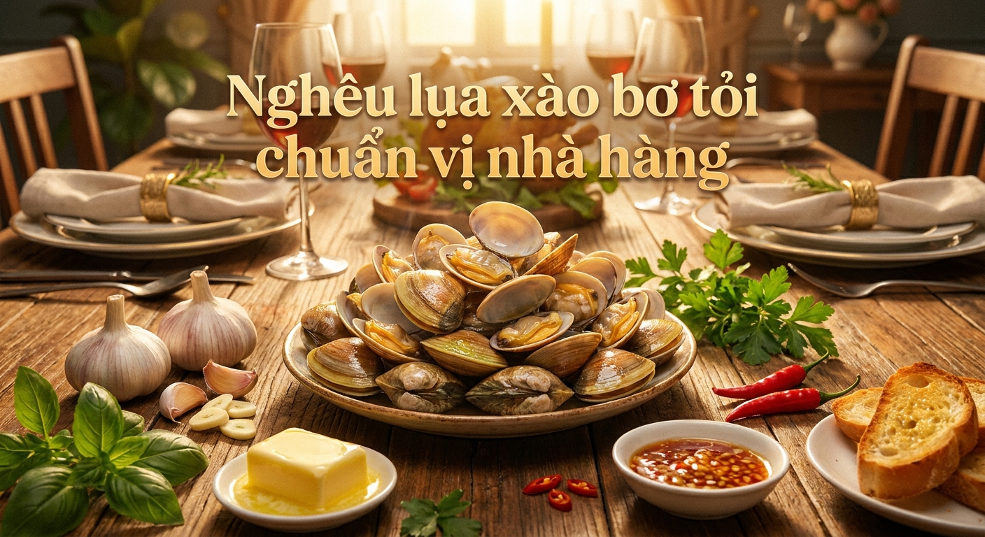 Hướng dẫn chế biến món nghêu lụa xào bơ tỏi thơm lừng chuẩn vị nhà hàng