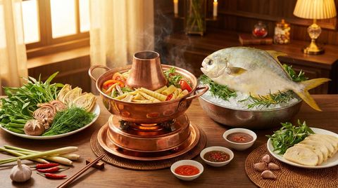 Cách nấu lẩu Cá Chim Trắng Vây Vàng măng chua thanh mát, chuẩn vị nhà hàng