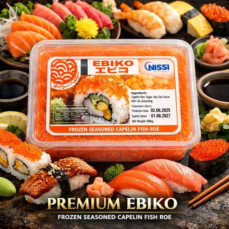 Nhà cung cấp Trứng Tôm Ebiko Nissi hộp 500gr số lượng lớn