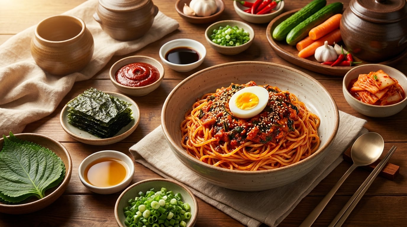 Cách làm Mì Trộn Rong Biển trộn mè đậm đà chuẩn vị Hàn Quốc