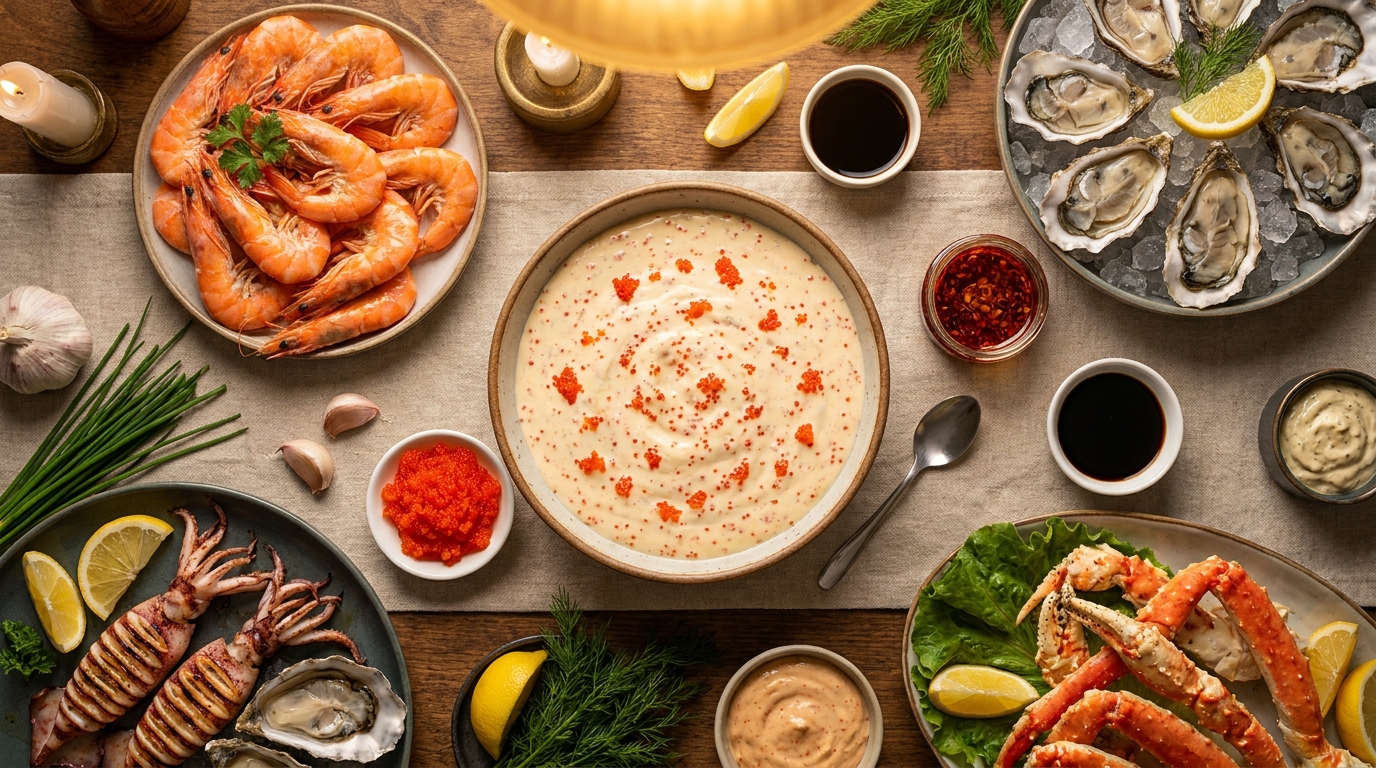 Cách làm Sốt Mayonnaise Trứng Cá Chuồn (Tobiko) béo ngậy chấm hải sản