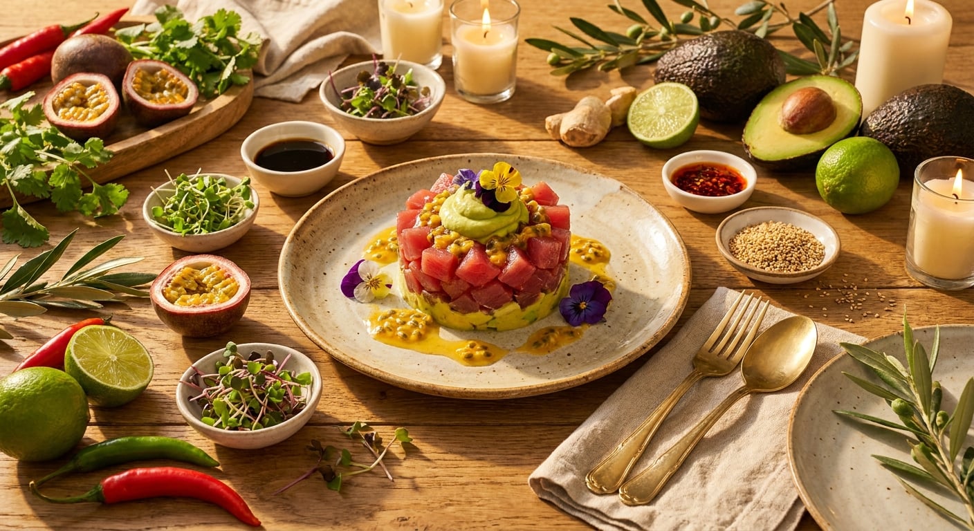 Công thức Tuna Tartare sốt bơ và chanh leo chua ngọt lạ miệng