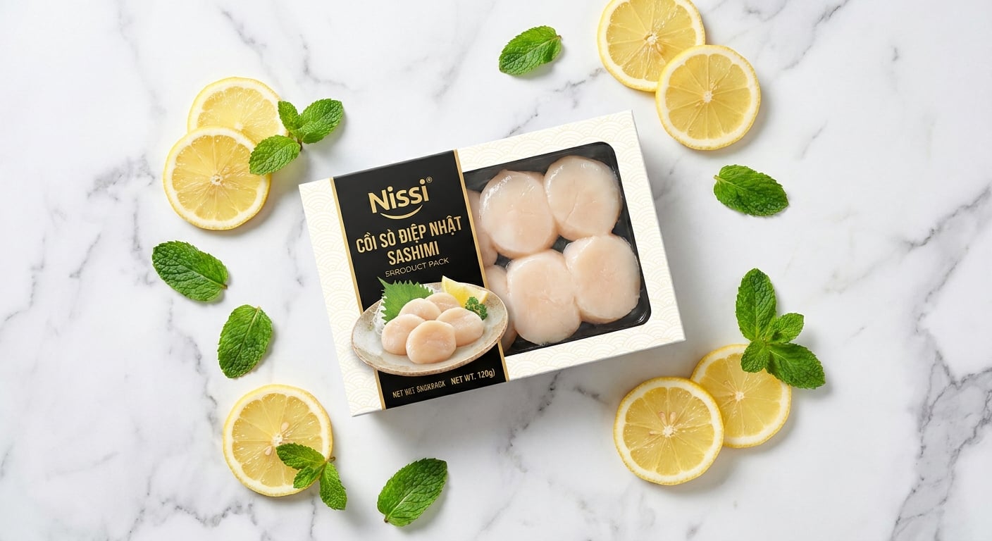 Địa chỉ bán cồi sò điệp Nhật sashimi Nissi TPHCM
