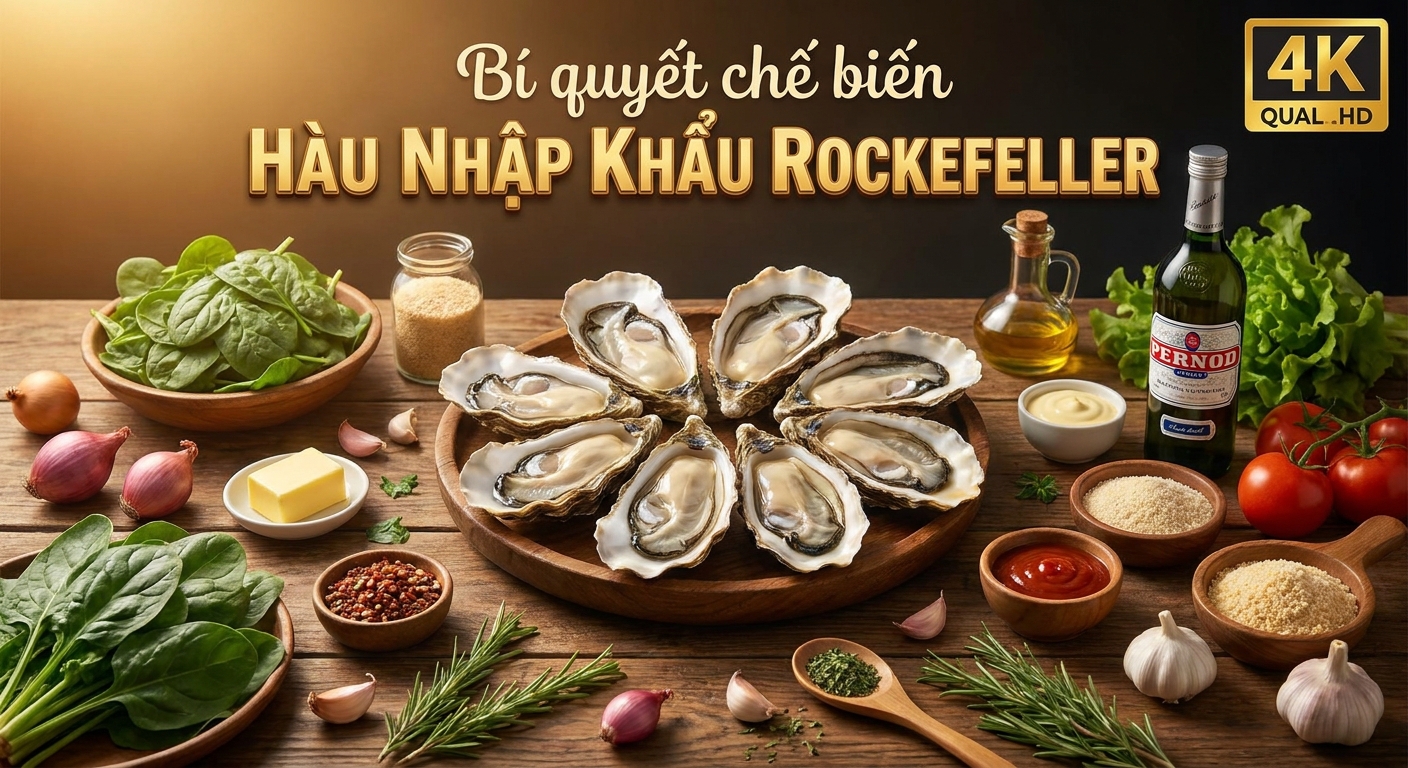 Bí quyết chế biến Hàu Nhập Khẩu Rockefeller béo ngậy đậm đà hương vị