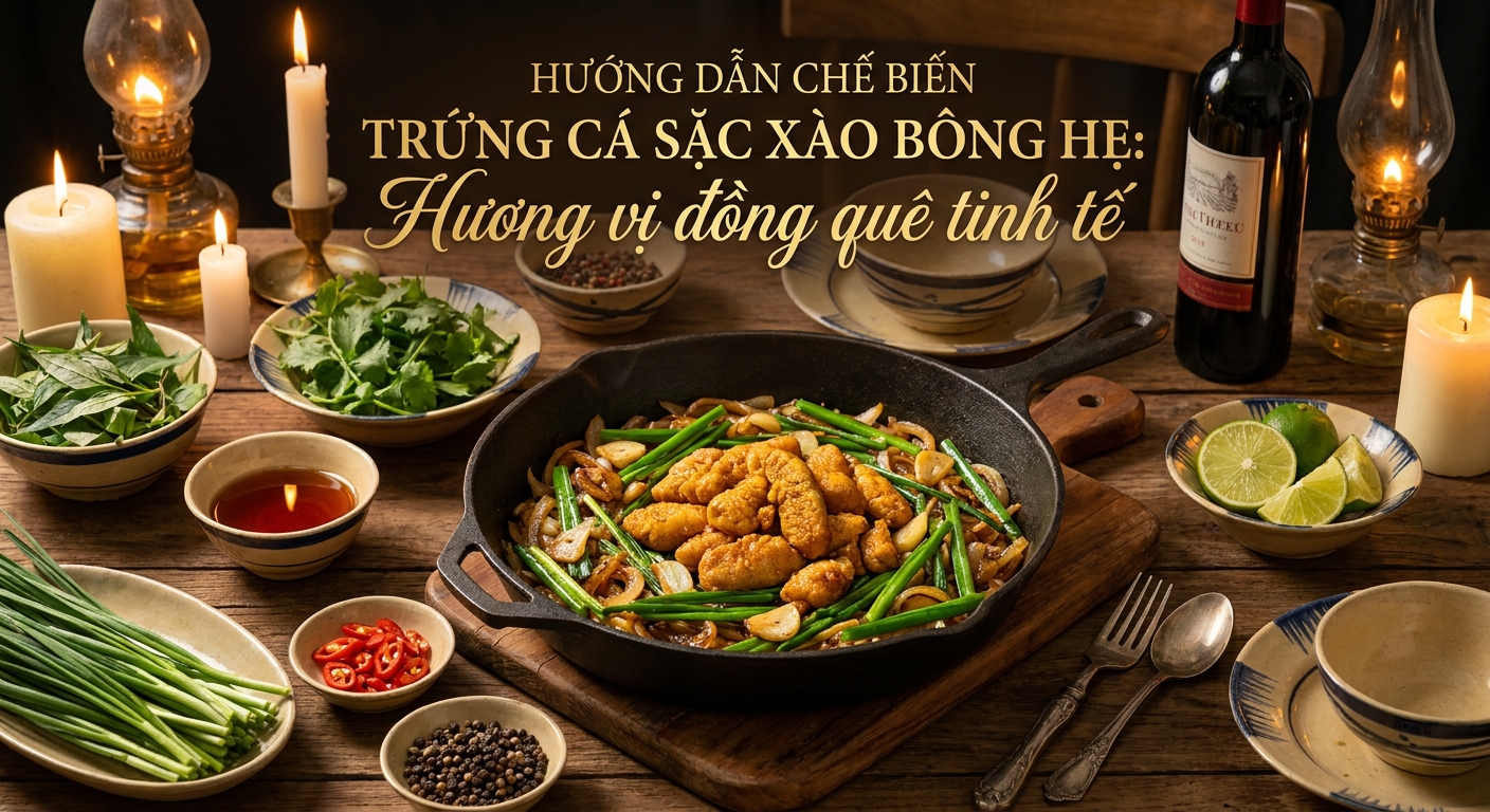 Hướng dẫn chế biến trứng cá sặc xào bông hẹ: Hương vị đồng quê tinh tế