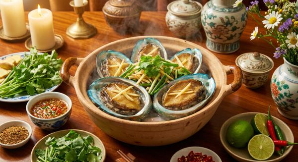 Công thức Bào ngư Úc Viền Xanh NISSI hấp gừng hành giữ trọn vị ngọt tự nhiên