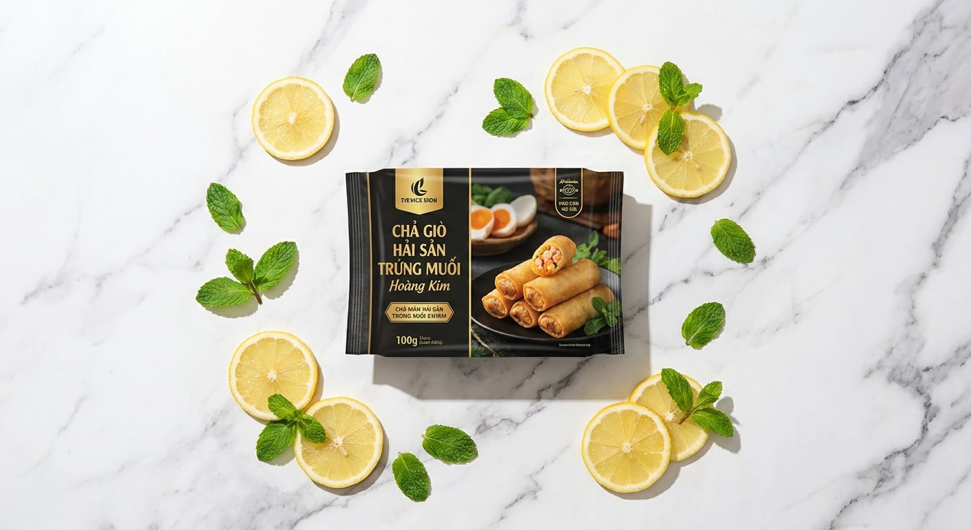Đặt mua chả giò hải sản trứng muối hoàng kim giao hàng tận nơi