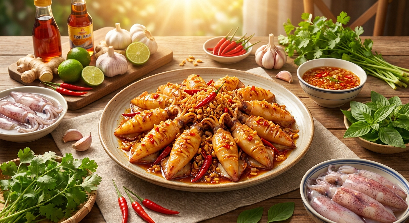 Hướng dẫn chế biến Mực trứng Cà Mau chiên nước mắm tỏi ớt đậm đà