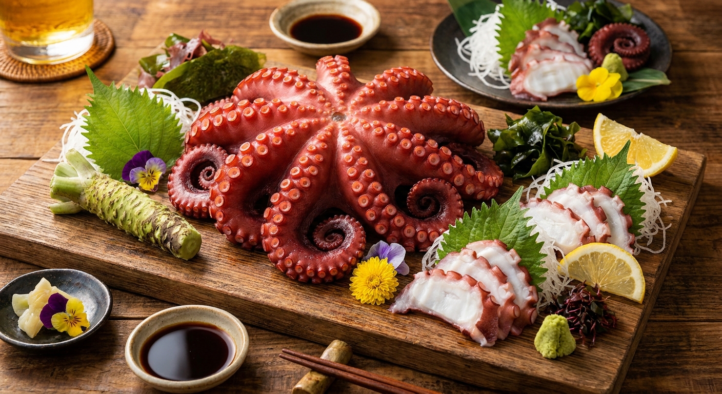 Bí quyết làm sashimi Bạch Tuộc Đỏ Nhật Nissi tươi rói đúng điệu Nhật Bản