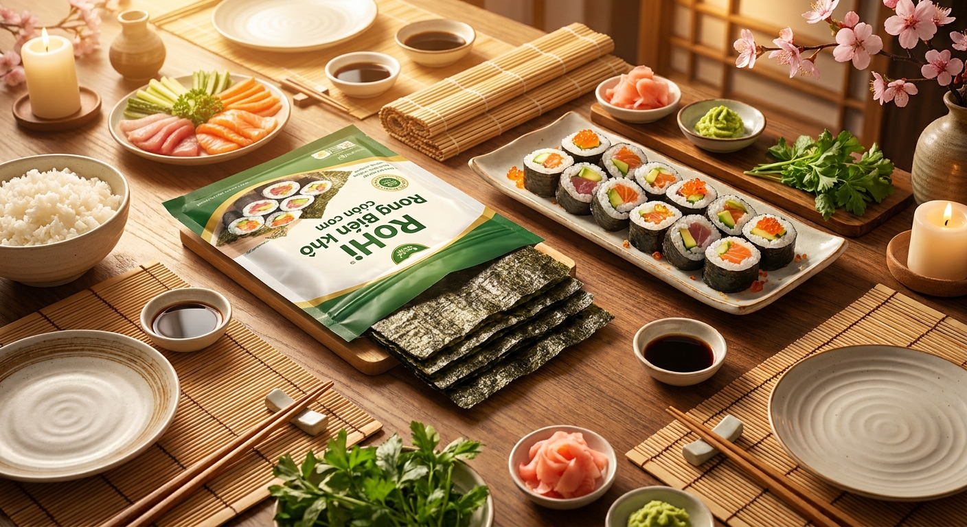 Hướng dẫn làm Maki Sushi cuộn Rong Biển RoHi tại nhà chuẩn vị Nhật Bản