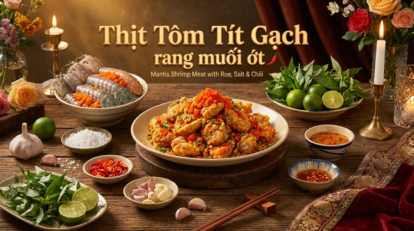 Bí quyết chế biến Thịt Tôm Tít Gạch rang muối ớt đậm đà chuẩn vị nhà hàng