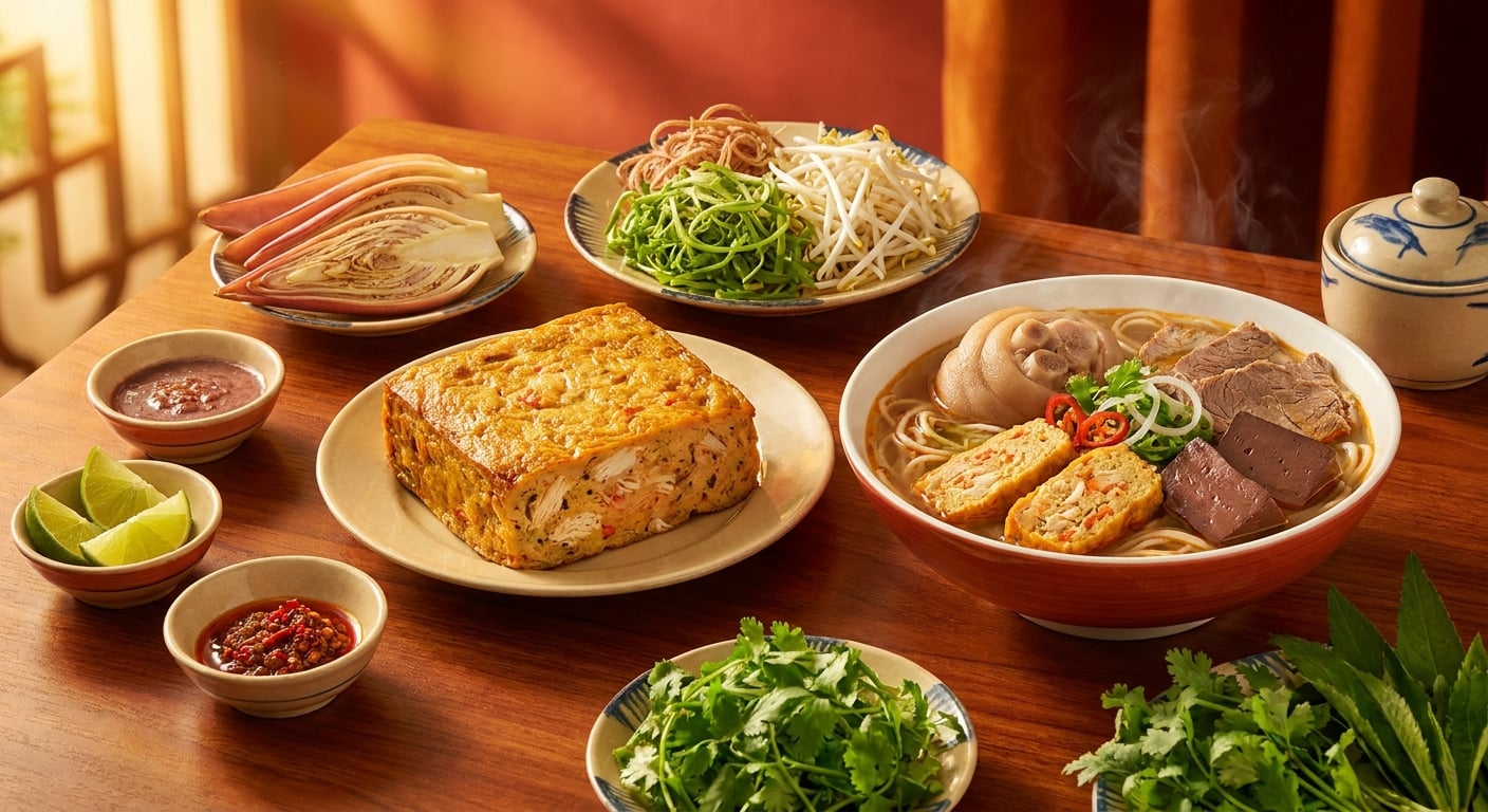 Hướng dẫn nấu Bún Bò Huế chuẩn vị cố đô với Chả Cua thơm lừng