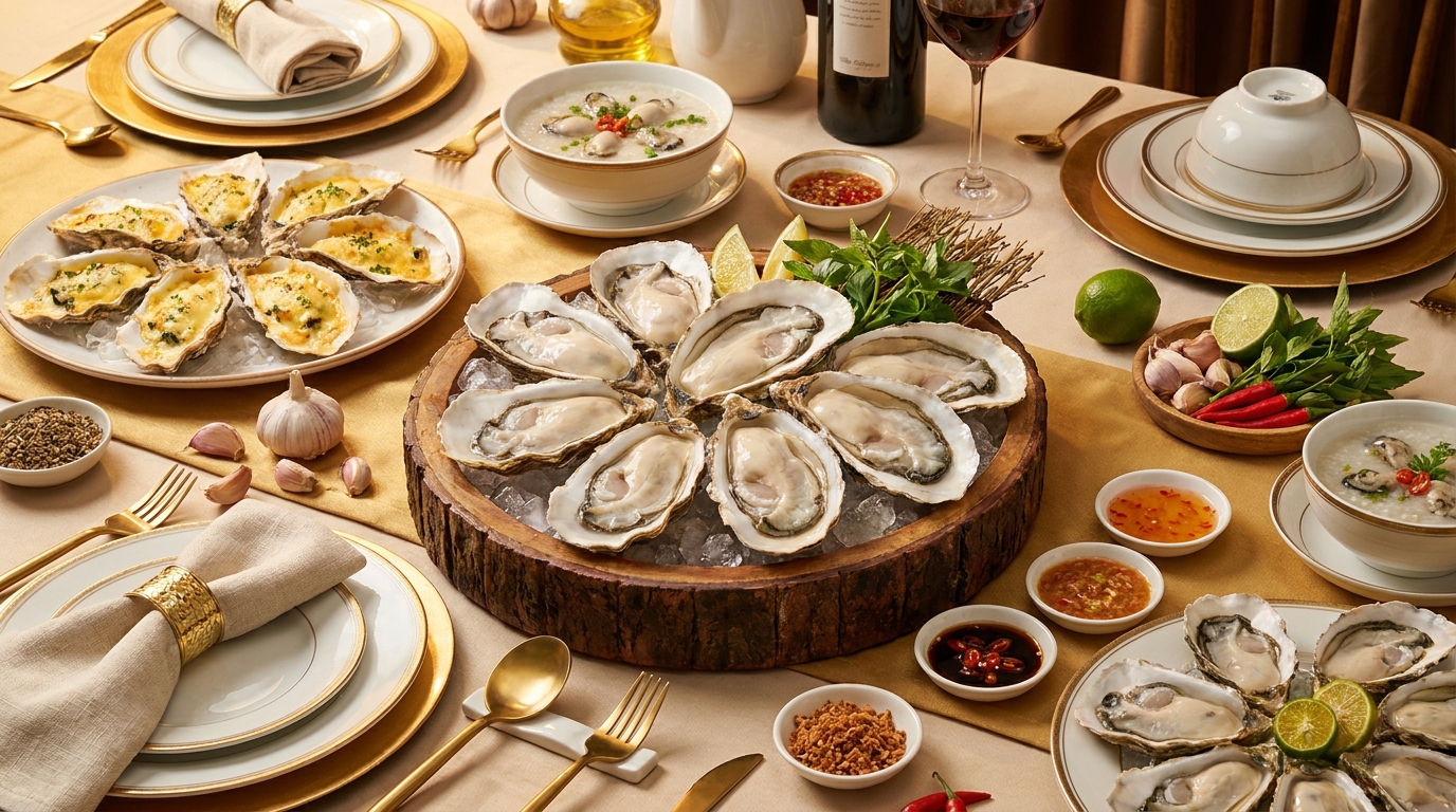 Tổng Hợp Các Món Ngon Từ Ruột Hàu Sữa Lớn VIP Căng Tròn Tươi Mới Chuẩn Vị Cao Cấp