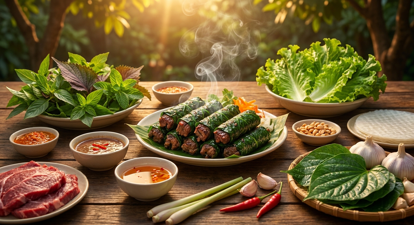 Bí quyết làm Bò Cuộn Lá Lốt nướng than hoa thơm lừng chuẩn vị miền Nam