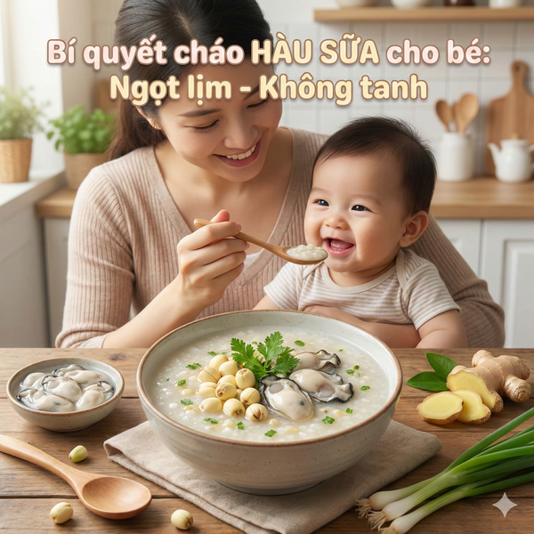 Cách nấu cháo ruột hàu sữa cho bé ăn dặm