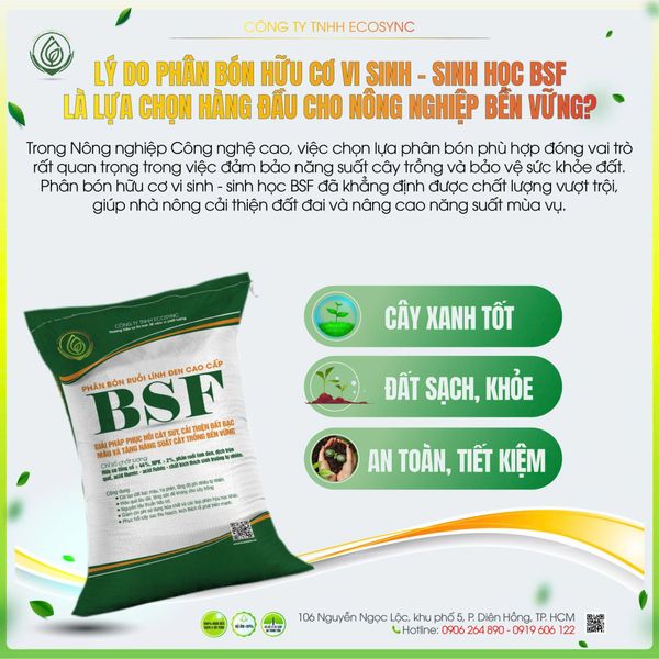 Lý do phân bón hữu cơ vi sinh – sinh học BSF là lựa chọn hàng đầu cho nông nghiệp bền vững