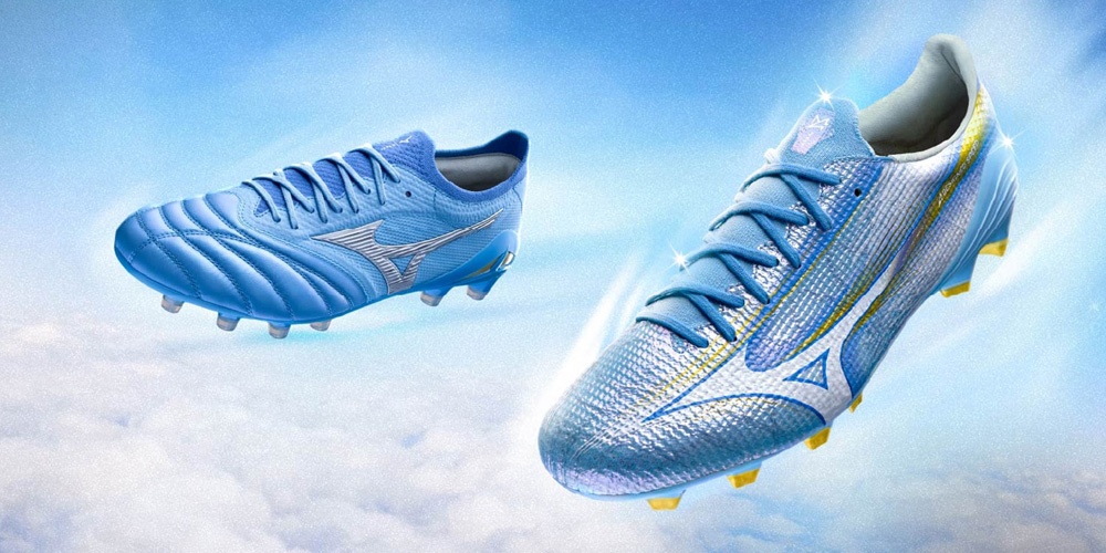 Mizuno “Unity Sky” Pack mở màn 2026: Alpha III và Morelia Neo IV β cùng lên màu xanh Celeste