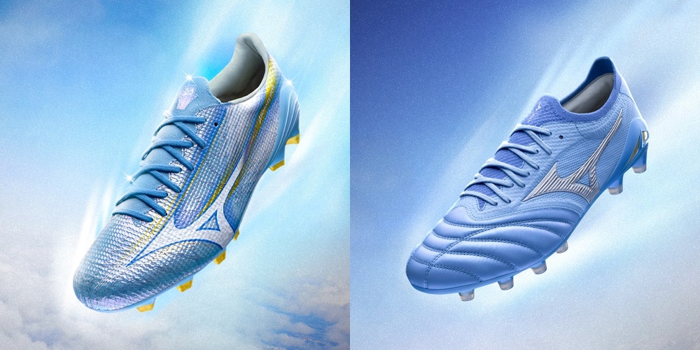 Mizuno “Unity Sky” Pack mở màn 2026: Alpha III và Morelia Neo IV β cùng lên màu xanh Celeste