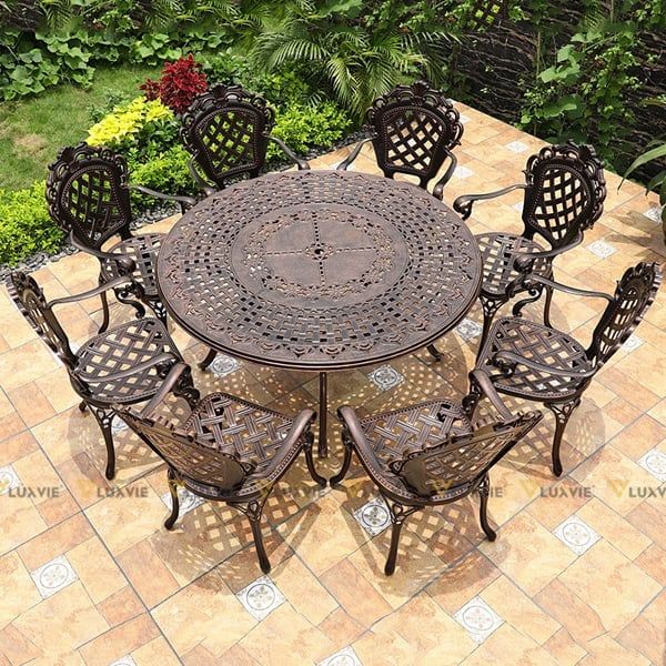 Ghế dài công viên khung nhôm đúc sơn tĩnh điện và nan nhựa giả gỗ