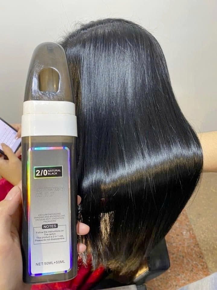 Mái tóc sau khi phủ bạc Weilaiya đạt độ lên màu và óng mượt tự nhiên