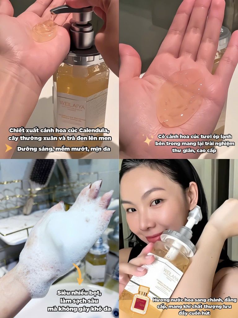 Sữa tắm hoa cúc Weilaiya hương thơm sang trọng cuốn hút lưu hương lâu