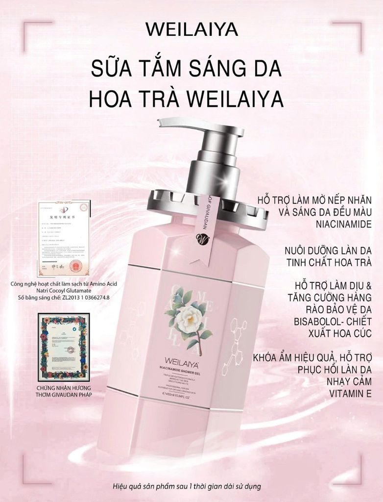 Sữa tắm hoa trà chứa niacinamide