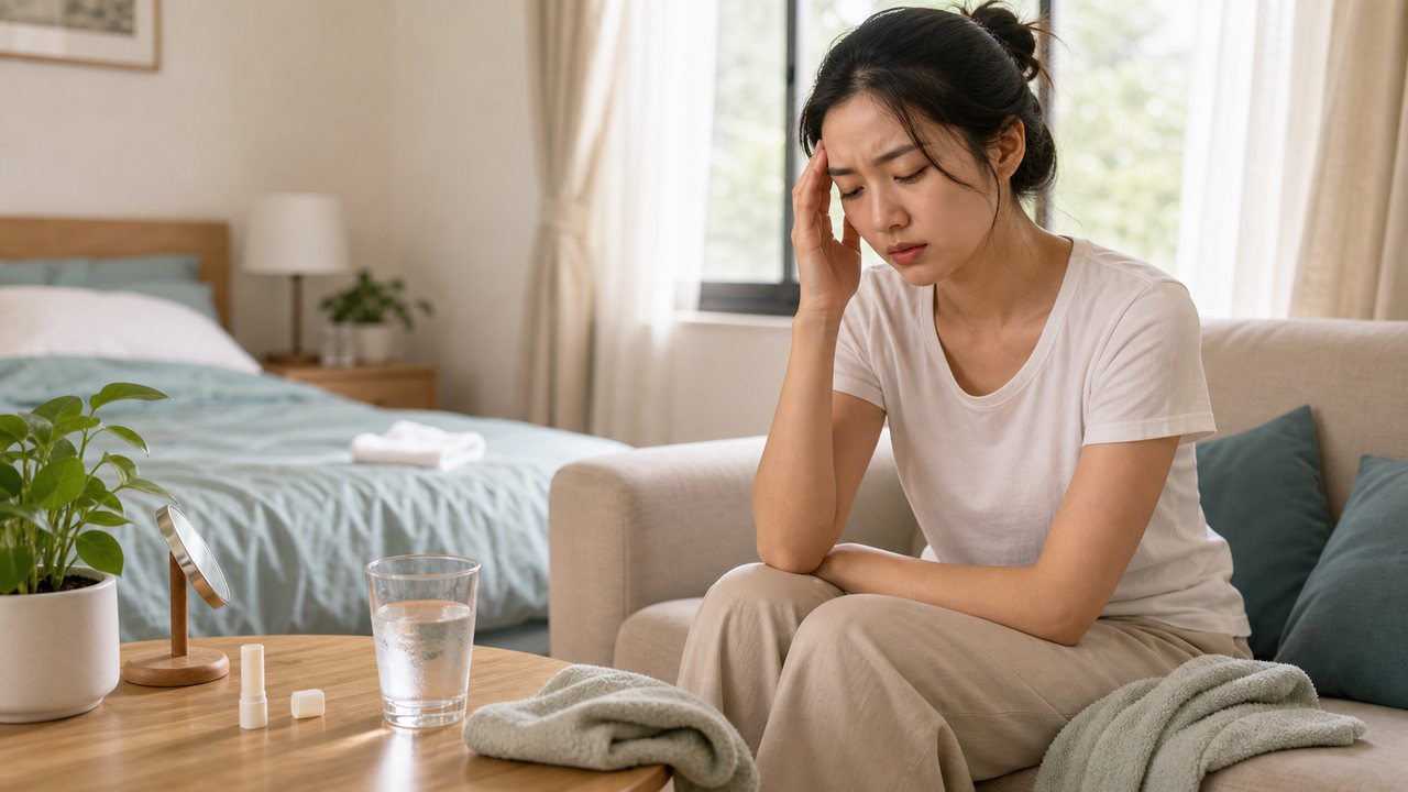 Các dấu hiệu mất nước như khô môi, đau đầu và mệt mỏi