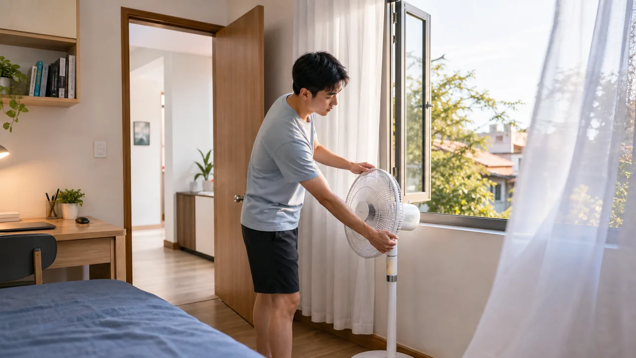 Đặt quạt đúng hướng giúp đẩy khí nóng ra ngoài.